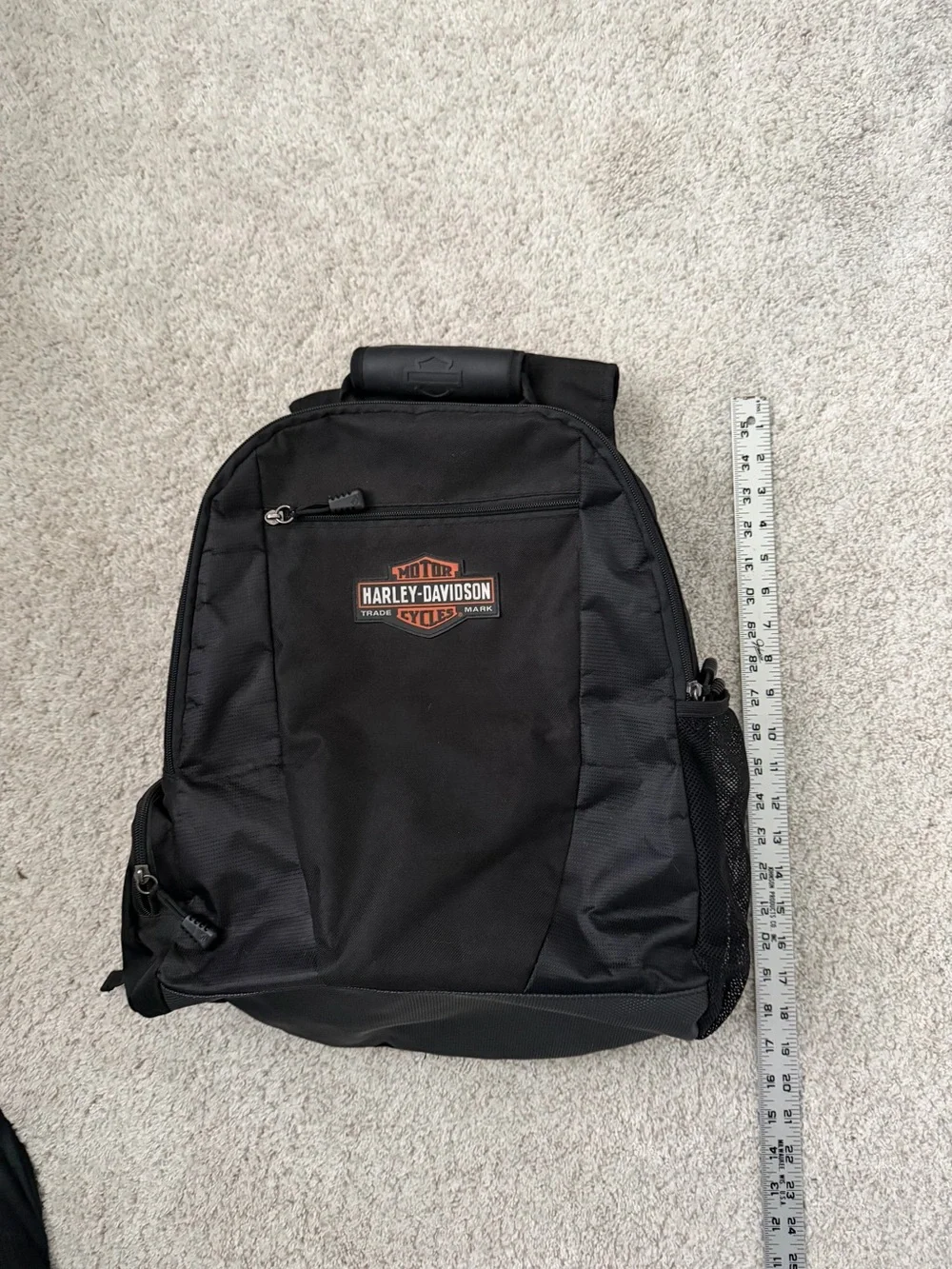 Harley-Davidson Black Backpack with Orange Logo Accent